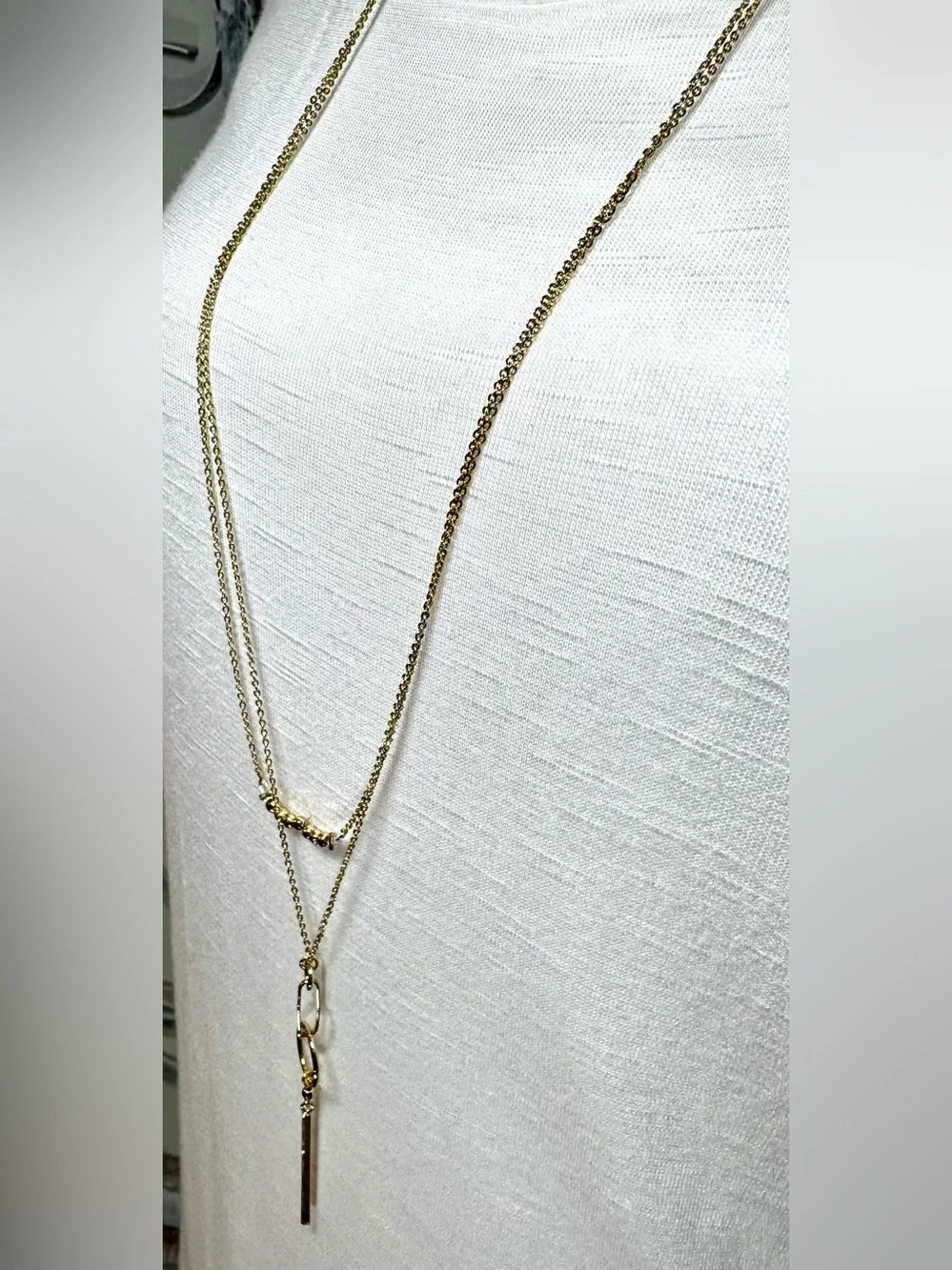 Mixit Delicates Gold Tone Layered Dangle Statement Necklace Long 32